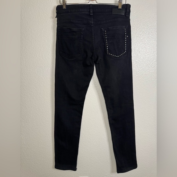 Fendi Studded Pocket Denim Jeans In Black Color Made In Italy Size 33-34. - Picture 1 of 13